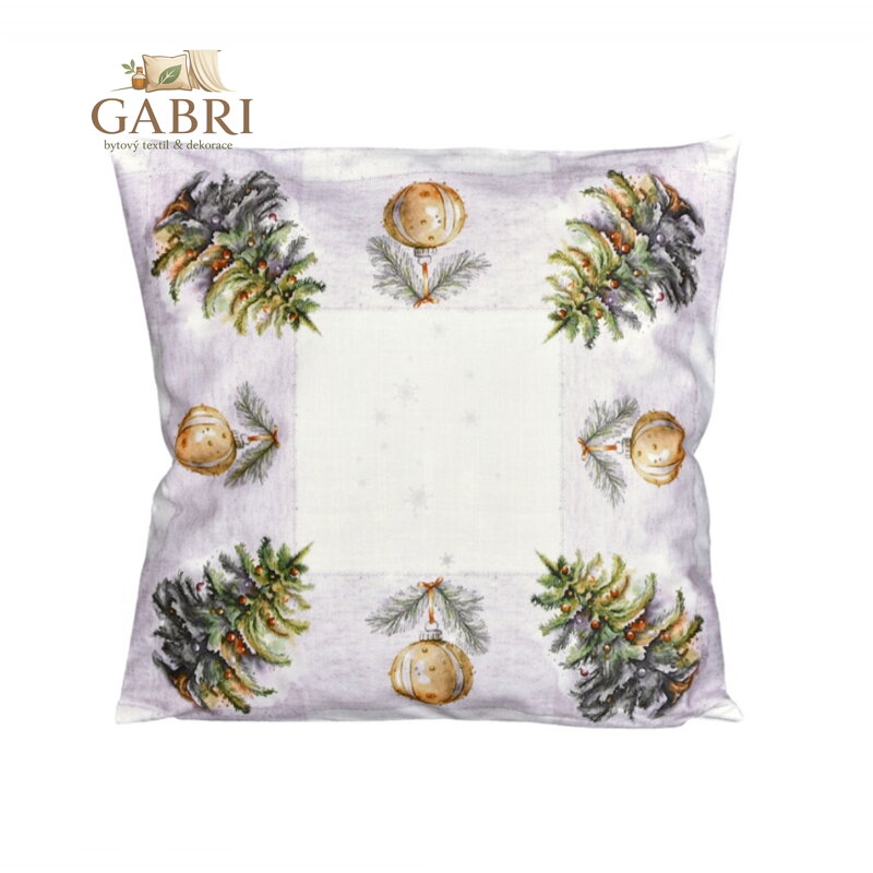 Forbyt Vánoční povlak Stromeček a Baňky CYH5485C 40x40 cm