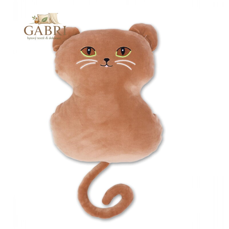 Svitap Polštářek mikrospandex Kočka hnědá 35 cm