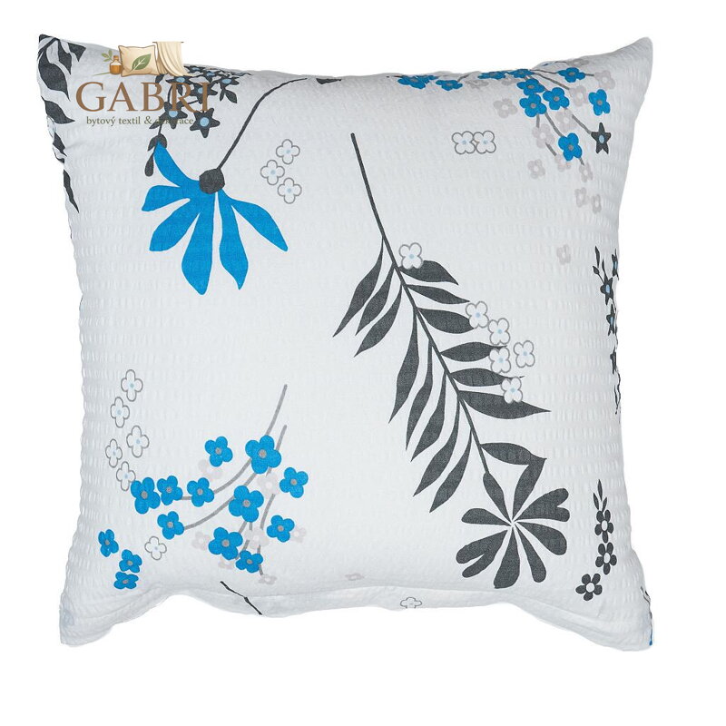 Povlak na polštář krep Agáta denim na bílém