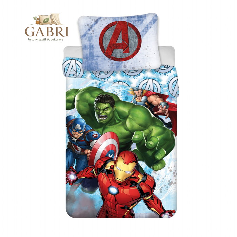 Jerry Fabrics Povlečení Avengers Heroes 140x200, 70x90 cm
