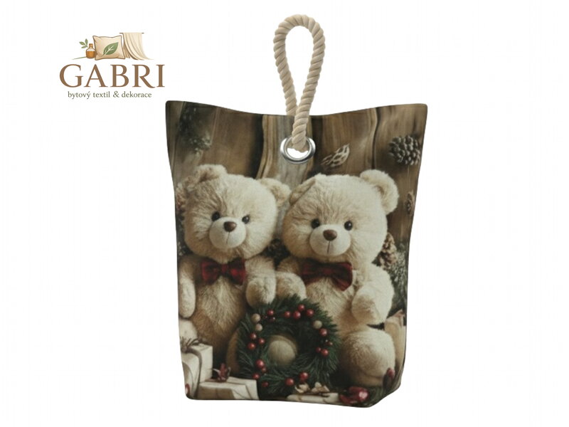 Forbyt Vánoční dveřní zarážka Medvídci CYC31007 22x23 cm