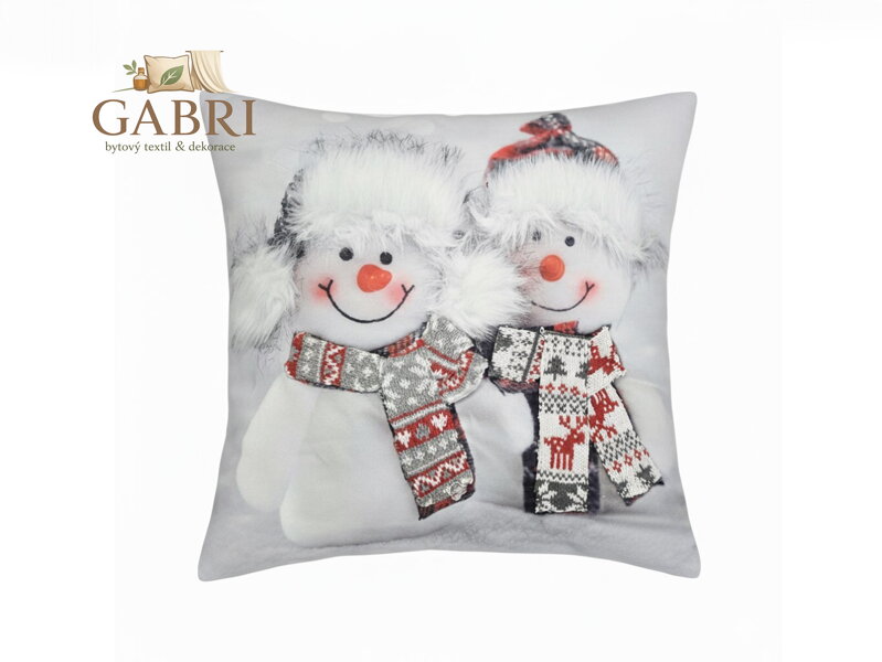 Forbyt Vánoční povlak Dva sněhuláci 3D CYHA7370MW 40x40 cm