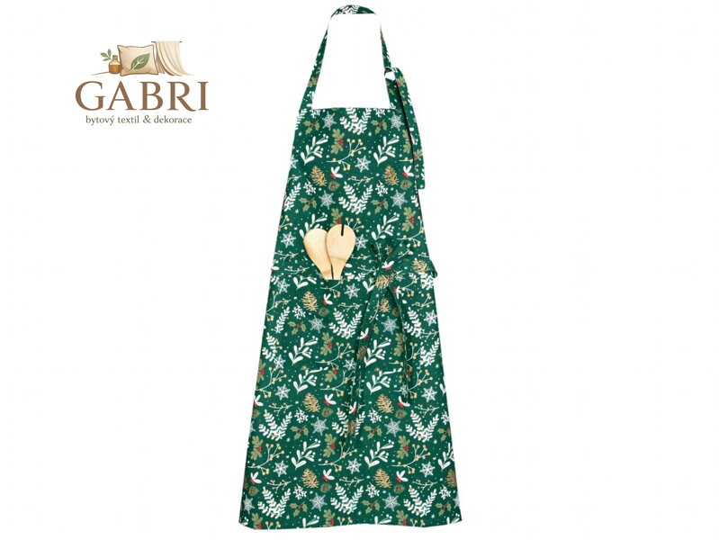 Kuchyňská vánoční zástěra Větvičky 25800 70x90 cm