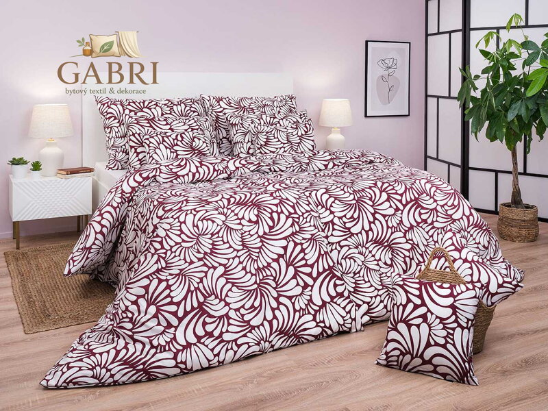 Dadka Povlečení bavlna Iluze bordó 140x200, 70x90 cm