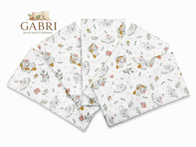 Látková plena 70x70 cm Koala holka (balení 5 ks)