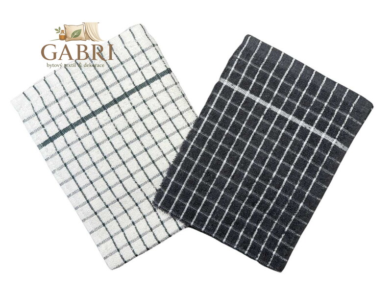 Utěrka froté Olga šedobílá (bal.2 ks)