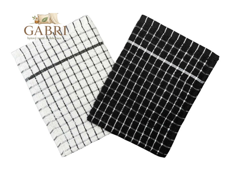 Utěrka froté Olga černobílá (bal.2 ks)