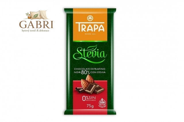 Hořká čokoláda se stévií (80%) - TRAPA 75g