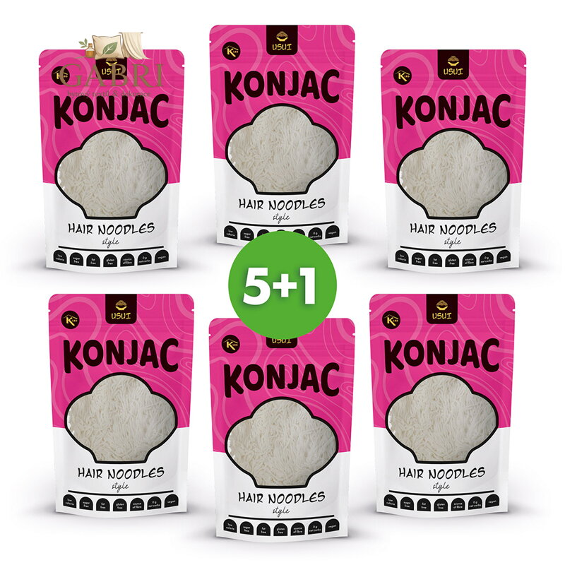 Usui Konjakové vlasové nudle v nálevu 5+1 zdarma