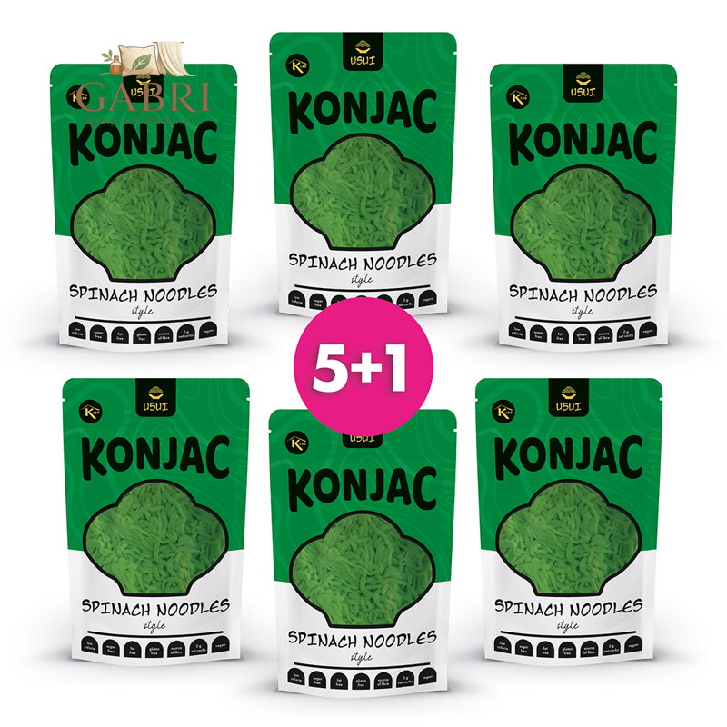 Usui Konjakové nudle se špenátem v nálevu 5+1 zdarma
