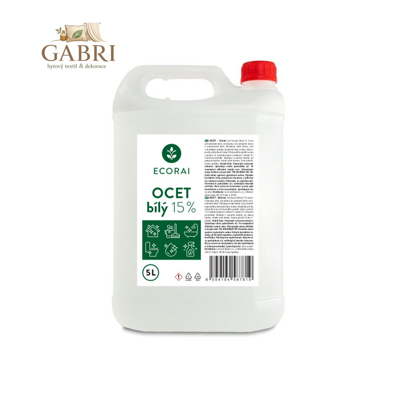 Ecorai Ocet bílý 15 % na úklid EXTRA ÚČINNÝ - kanystr 5 l