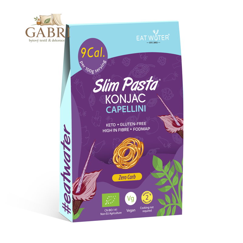 Konjakové vlasové nudle capellini BIO v nálevu 270 g (9 kcal, 0 g sacharidů)