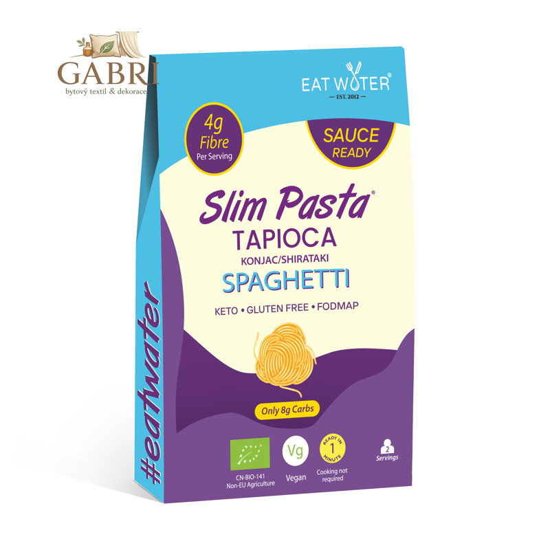 Těstoviny z tapioky a konjaku ve tvaru špaget bez nálevu BIO 200 g (23 kcal, 8 g sacharidů)