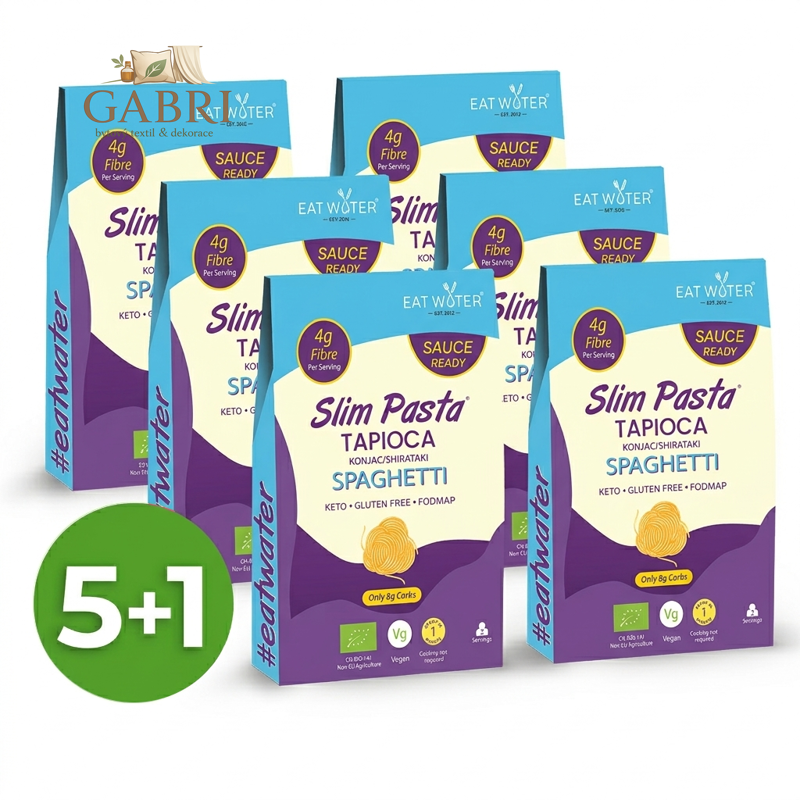 Balíček těstovin z tapioky a konjaku ve tvaru špaget bez nálevu 5+1 zdarma