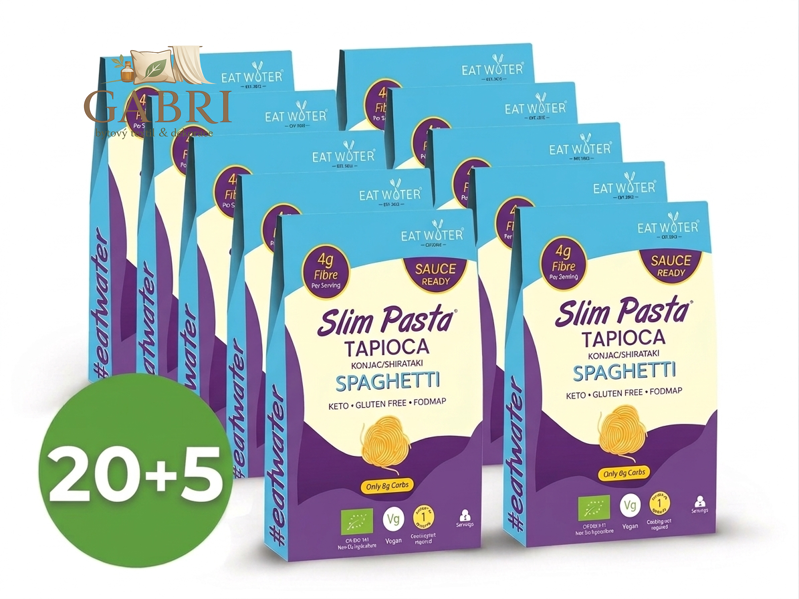 Balíček těstovin z tapioky a konjaku ve tvaru špaget bez nálevu 20+5 zdarma