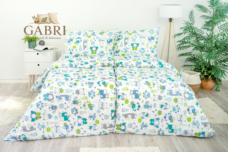 Ložní povlečení bavlněné Stanex dětské sny (LS337), 140 x 200 + 90 x 70, Knoflíkové