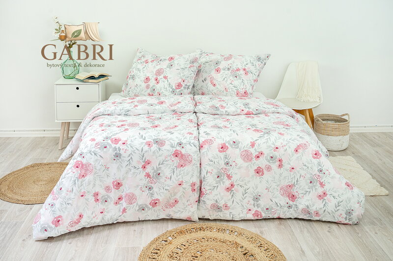 Ložní povlečení bavlněné Stanex Melisa (LS242), 140 x 220 + 90 x 70, Knoflíkové