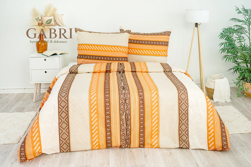 Ložní povlečení bavlněné Stanex cihly (LS269), 140 x 220 + 90 x 70, Zip