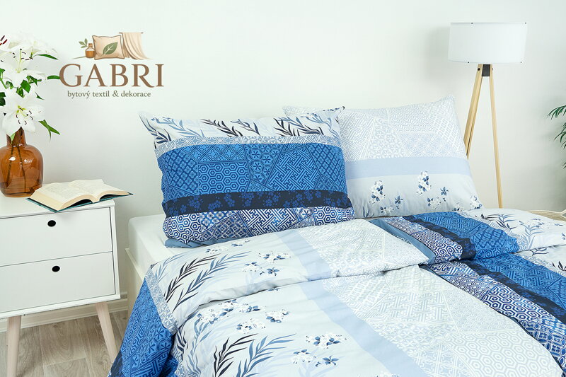 Povlak na polštář bavlněný Stanex Naďa modrá (LS272), 40 x 40 cm, Zip