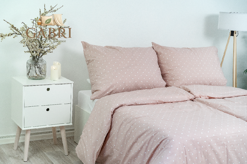 Povlak na polštář bavlněný Stanex růžový puntík (LS373), 40 x 40 cm, Knoflíkové