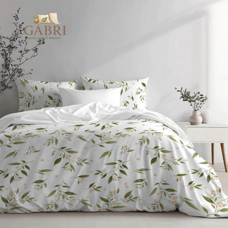 Ložní povlečení bavlněné Stanex jasmín (LS412), 140 x 200 + 90 x 70, Knoflíkové