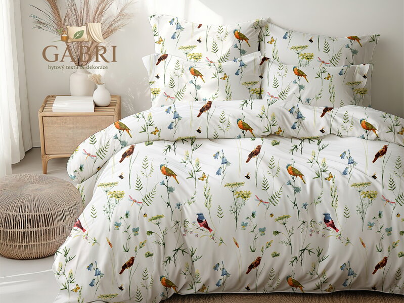 Ložní povlečení krepové Stanex příroda (LS389), 140 x 200 + 90 x 70, Knoflíkové