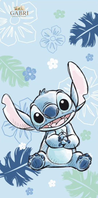 Dětská froté osuška Stitch a Lilo "Ohana" - 70 x 140