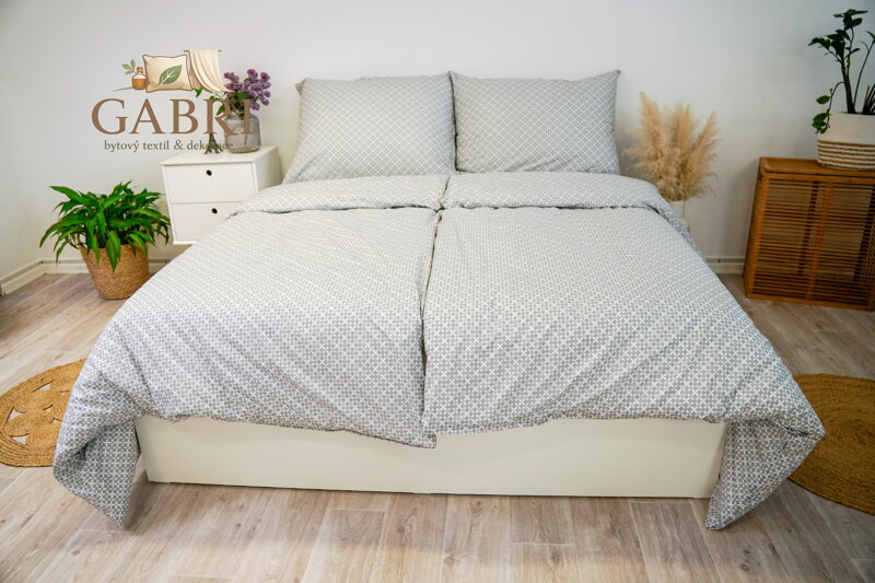 Ložní povlečení bavlněné Stanex Nordic (LS409), 140 x 220 + 90 x 70, Knoflíkové