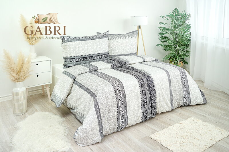 Ložní povlečení bavlněný satén Stanex Lola (LS126), 140 x 200 + 90 x 70, Knoflíkové