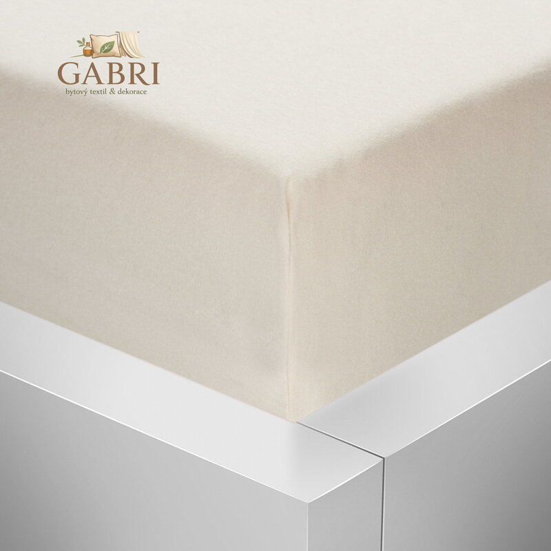 Jersey napínací prostěradlo s lycrou Stanex - smetanové, 140 x 200