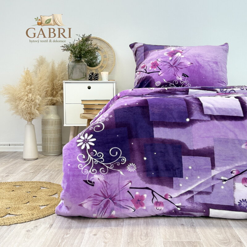 Ložní povlečení mikroflanelové Elis (LS280), 140 x 200 + 90 x 70, Zip