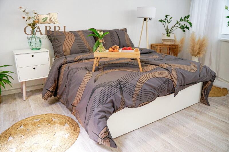 Ložní povlečení bavlněné Stanex gold ribbon (LS385), 140 x 200 + 90 x 70, Knoflíkové