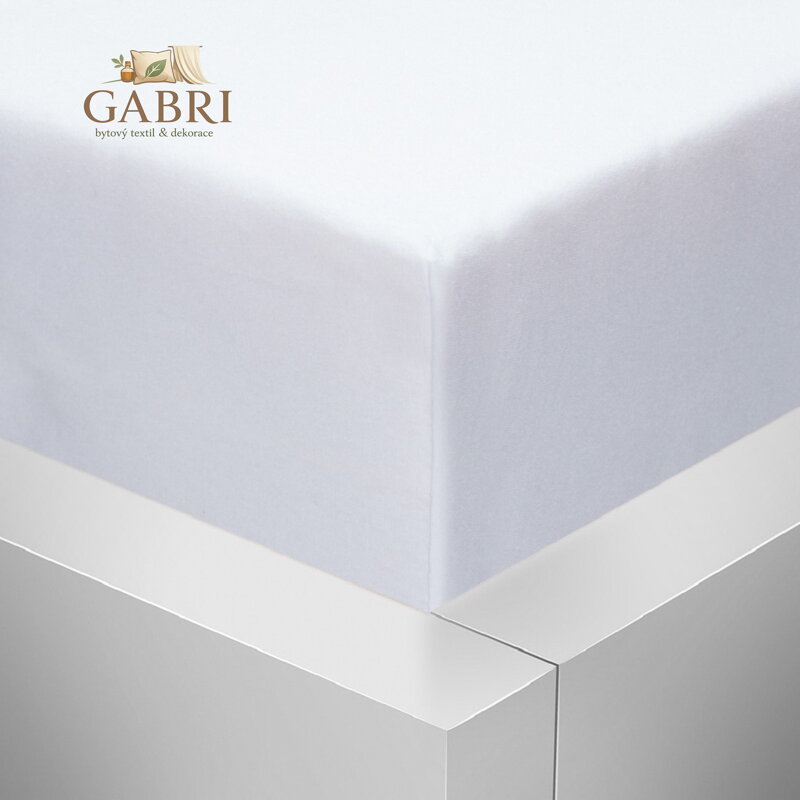 Jersey napínací prostěradlo Stanex - bílé, 90 x 200