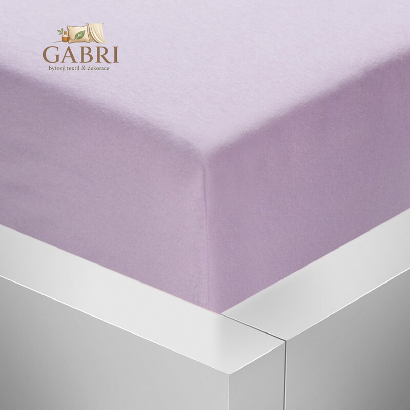 Jersey napínací prostěradlo Stanex - světle fialové, 180 x 200