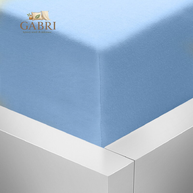 Jersey napínací prostěradlo Stanex - světle modré, 200 x 220
