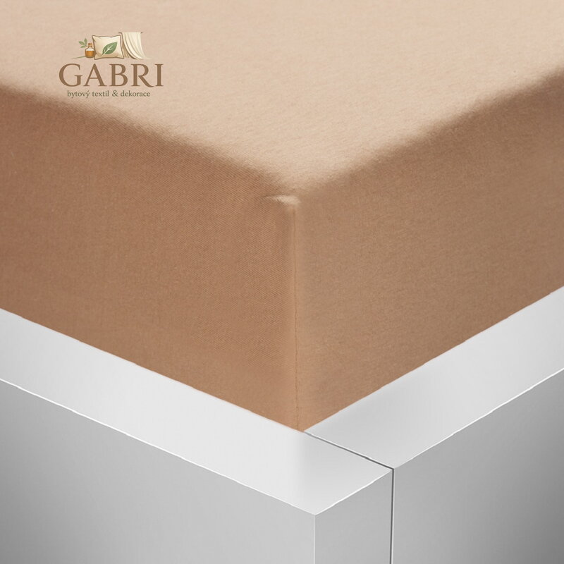 Jersey napínací prostěradlo Stanex - šedohnědé (cappuccino), 200 x 220
