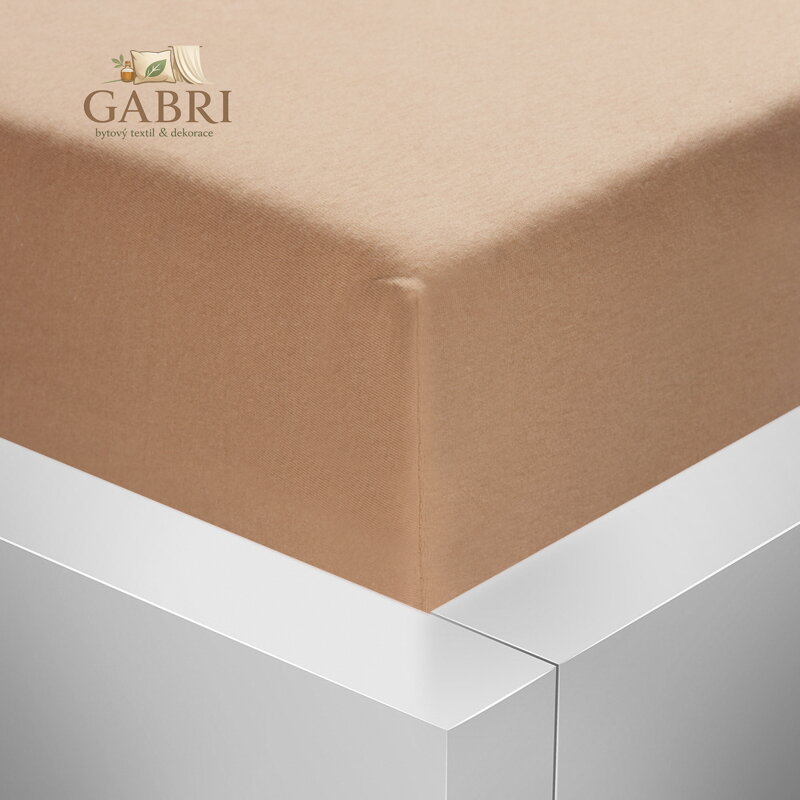 Jersey napínací prostěradlo s lycrou Stanex - šedohnědé (cappuccino), 180 x 200