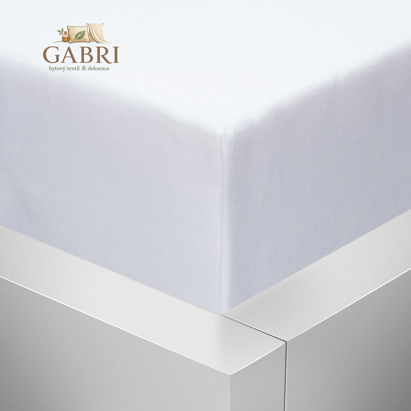 Jersey napínací prostěradlo s lycrou Stanex - bílé, 180 x 200