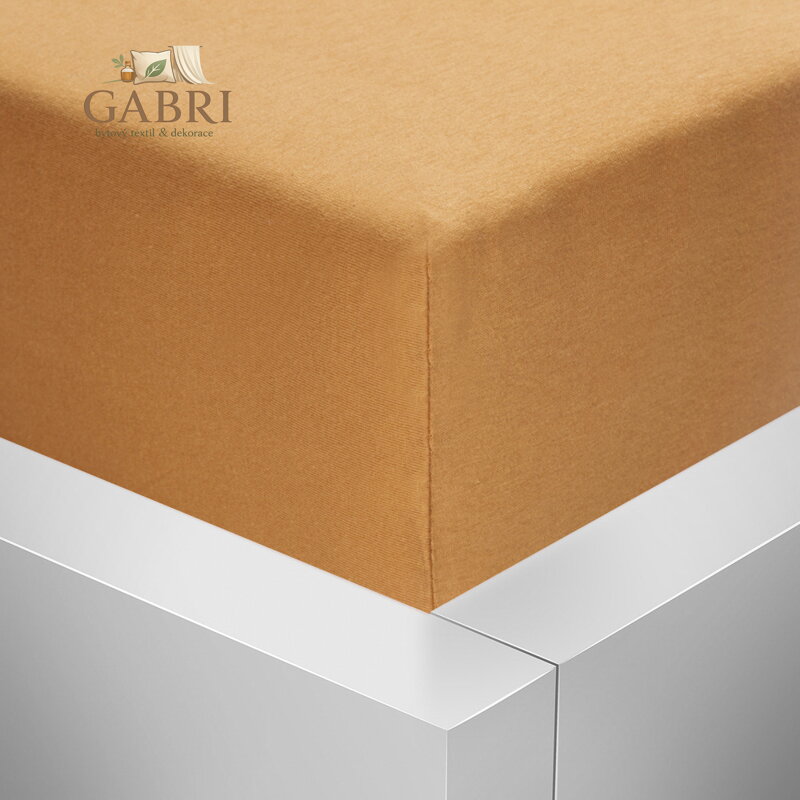 Jersey napínací prostěradlo s lycrou Stanex - béžové, 180 x 200