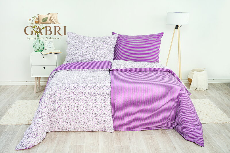 Metráž krep pruh fialový (LS196)