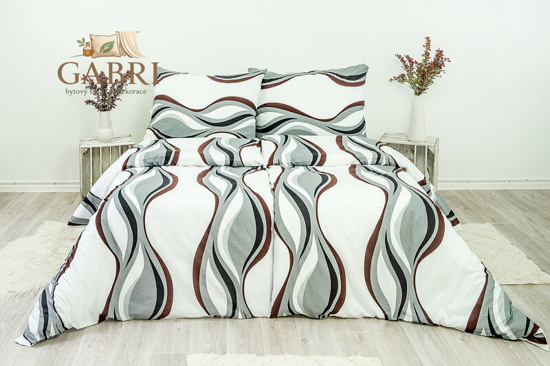 Ložní povlečení bavlněné Stanex vlny (LS124), 140 x 220 + 90 x 70, Knoflíkové