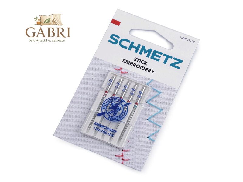 Strojové jehly vyšívací sdružené 75; 90 Schmetz na kartě