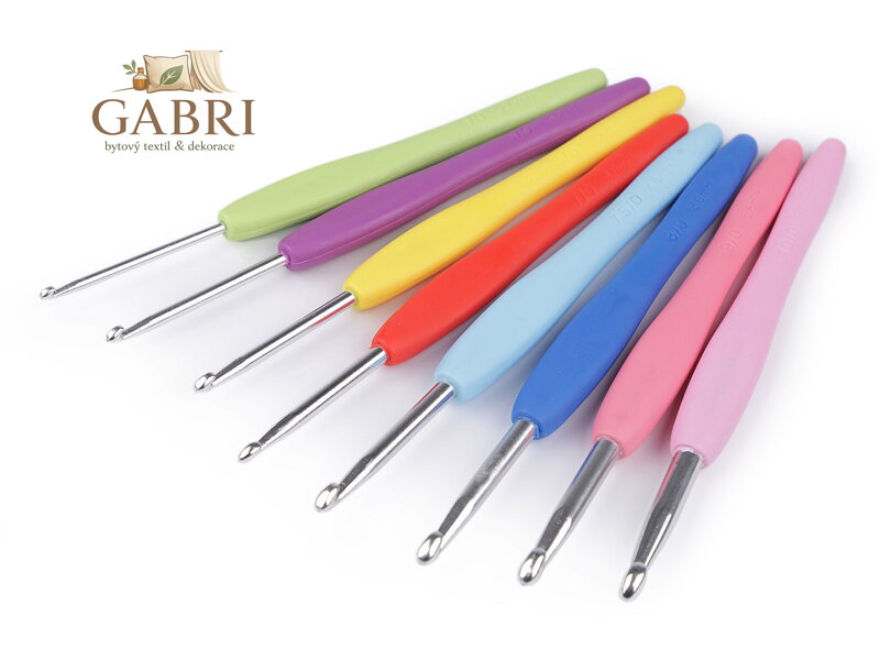 Háček na háčkování se silikonovou rukojetí vel. 2,5-6