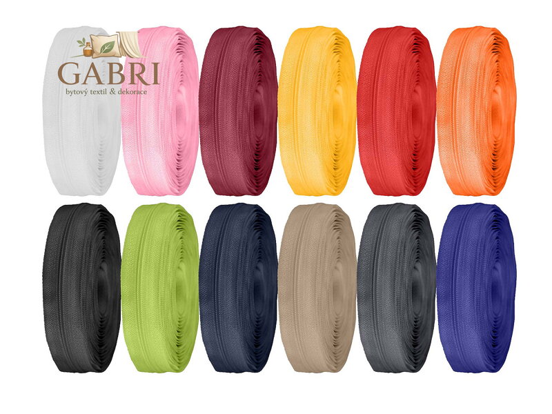 Zip spirálový 3 mm metráž pro jezdce typu ASIC