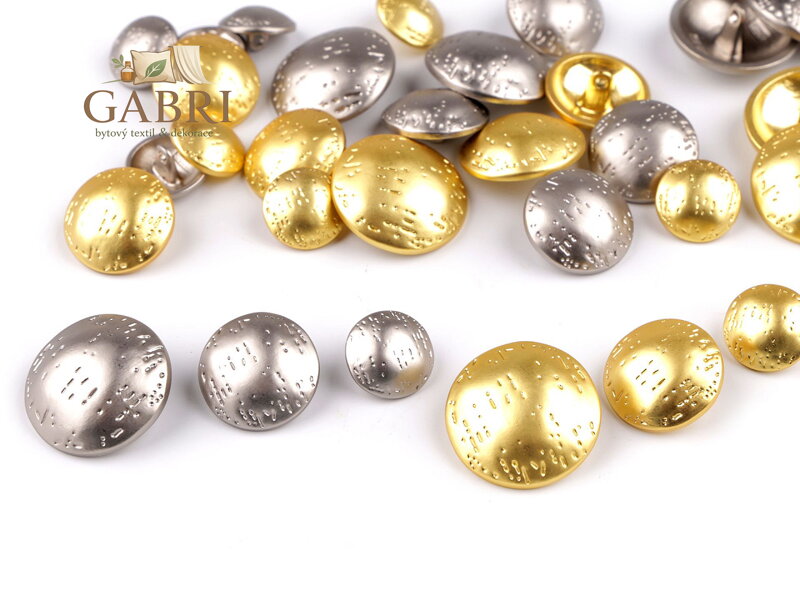 Kovový knoflík jemně tepaný velikost 24"; 30"; 38"