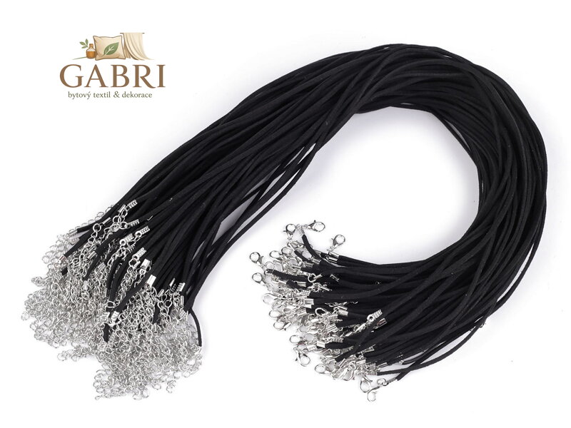 Šnůrka se zapínáním imitace kůže 0,3x45 cm