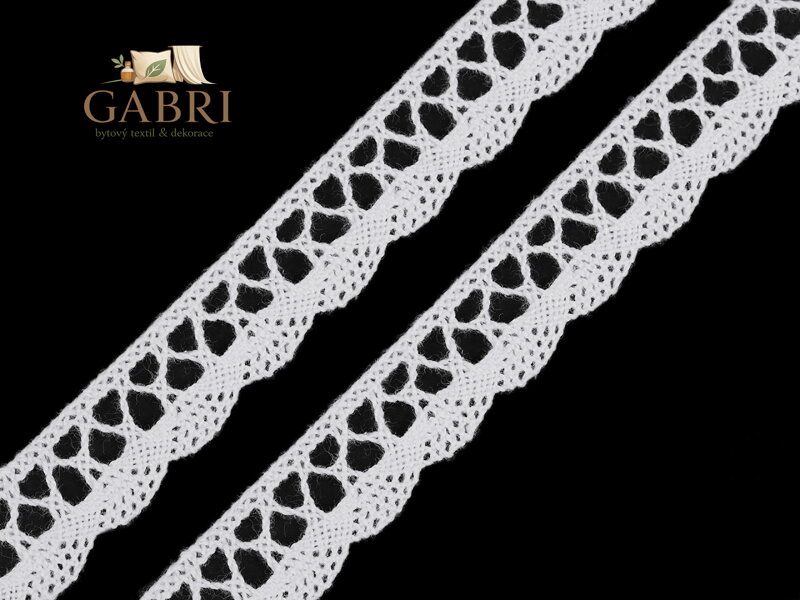 Bavlněná krajka šíře 18 mm paličkovaná