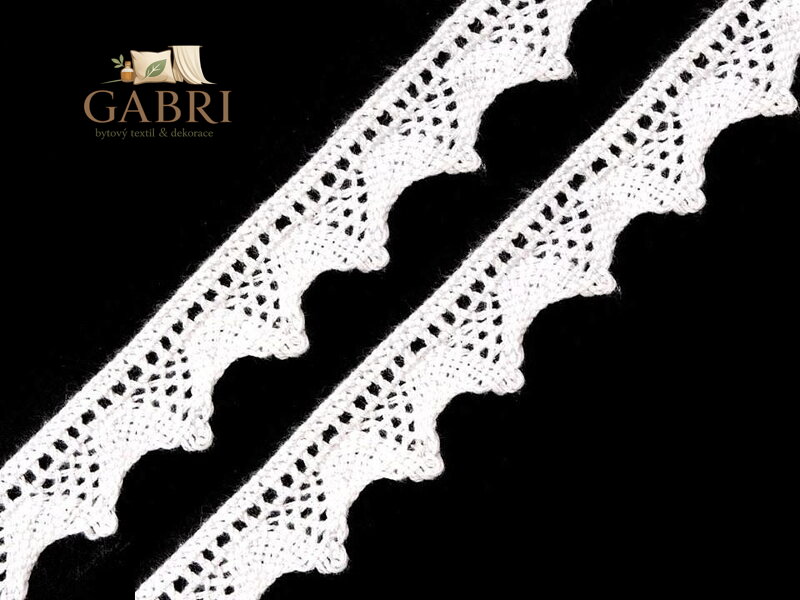 Bavlněná krajka šíře 18 mm paličkovaná