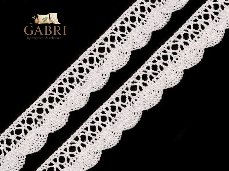 Bavlněná krajka šíře 18 mm paličkovaná
