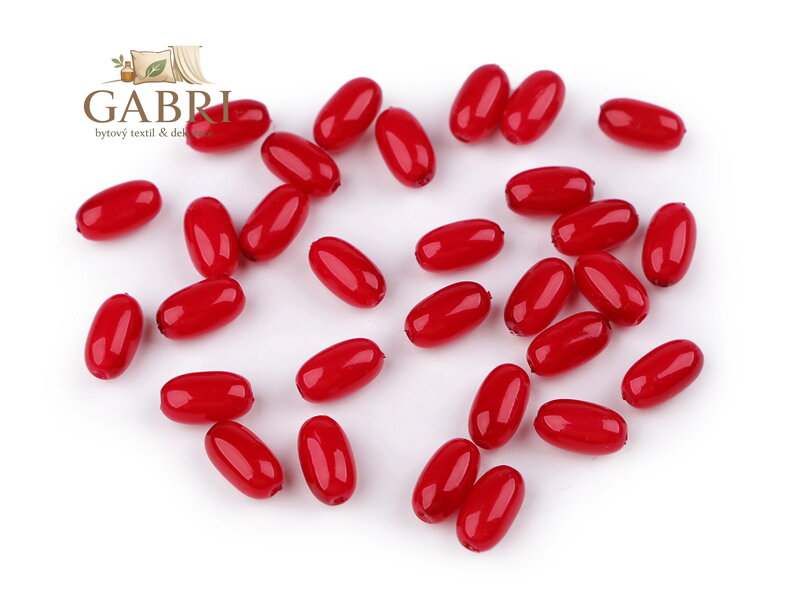 Plastové voskové korálky / perly Glance oliva 6x10 mm